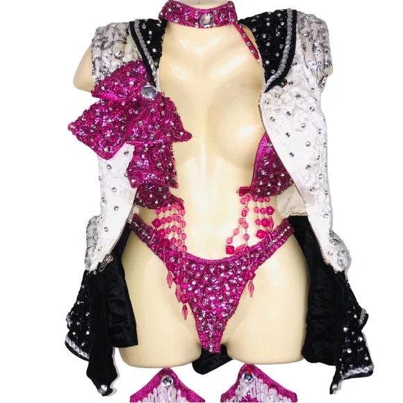 Vintage Vicky Renee Feature Dancer Costume – Sailor Girl – Swarovski Rhinestones - Picture 10 of 11
